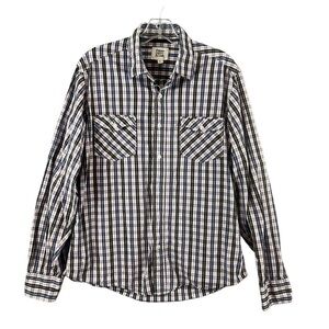 Paper Denim & Cloth Men's Plaid Button Down Shirt Long Sleeve Size Large